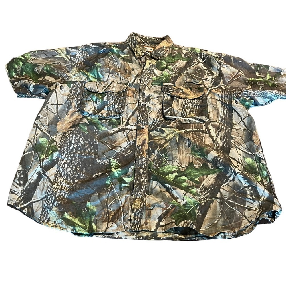 Remington Men’s Realtree Hardwoods Camouflage Short Sleeve Button Up Shirt XXL